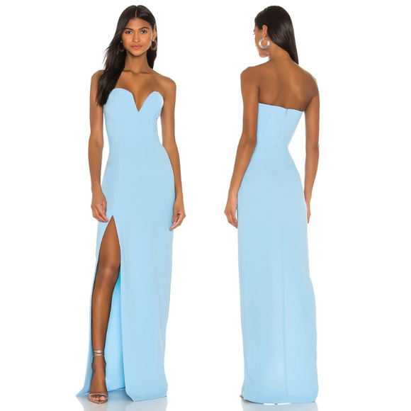 Amanda Uprichard Cherri Gown Maxi Dress Strapless Formal Gala Party Prom Sz M - Picture 1 of 8
